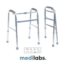 Medilabs Premium Walker Hafif Alüminyum Kaymaz Tabanlı Katlanabilir Yürüteç
