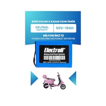 Milyon İnci 13 Batarya Standart Kapasite Lifepo4 60v 18ah Elektrikli Motosiklet Bataryası