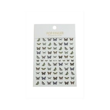 Kelebek - 688 - Tattoo Dövme Sticker - Kmrsfres - - Beyaz