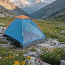 4 Kişilik Kamp Çadırı Manuel Kurulum Düz Kapılı Outdoor Dayanıklı Kamp Doğa Çadırı 200 X 200 X 110 Cm Çok Renkli
