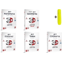 3d Yayınları Ayt Eşit Ağıtlık Matematik Geometri Edebiyat Tarih Coğrafya Defter Seti 5 Kitap