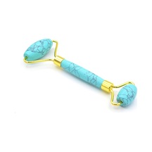 Hakiki Doğal Çift Taraflı Turkuaz Taşı Masaj Aleti Roller Sarı