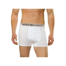 Yıldız 8'li Paket Likralı Erkek Boxer 0060-beyaz-l Beyaz