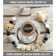 Sahi Aksesuar İsimli Bebek Emzik Zinciri ve Bebek Silikon Emzik BEZYI234 Pembe