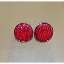 Yuvarlak Kırmızı Reflektör Saç Bağlantılı 6mm Vidalı 2 Adet