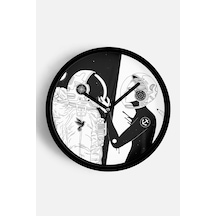 Uzay - Astronot - Astronomi Temalı Modern Duvar Saati - 30cm - Önü Camlı Siyah Kasa-jh0004 Siyah