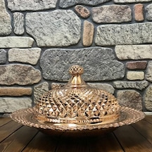 Piramit İşlemeli Bakır Pilavlık 40 Cm