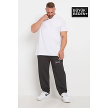 Superlife Süperlife Erkek Büyük Beden Buyuk Brooklyn Baskılı İnce Eşofman Altı Spr25bea50 Füme