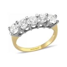 14 Ayar Altın 5 Taş Yüzük Swarovski Taşlı 285791273