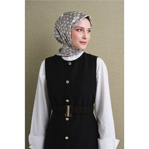 Armine Saf İpek Sura Eşarp 9636d 01 Koyu Lacivert Siyah