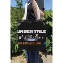 Zipzap Undertale V1 Çift Taraflı Kanvas Baskı Bez Çanta Bilgisayar Oyun Video Oyunu