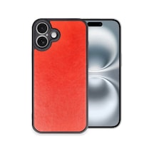 Apple Uyumlu iPhone 16 Plus Uyumlu Kılıf Aras Deri Kapak - Kırmızı