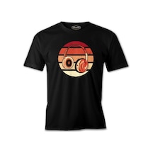 Headphone İn Red Tones Siyah Erkek Tshirt 001