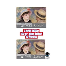 2 Adet 35x50 160 Gr Çizim Defteri 15 Yaprak Çok Renkli