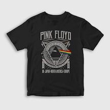 Presmono Unisex Çocuk Tour Pink Floyd T-shirt Siyah