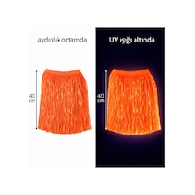 Neon Turuncu Hawaii Parti Eteği 40 Cm Çok Renkli