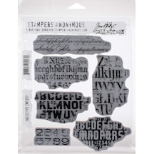 Tim Holtz - Stampers Anon Cms397 Faded Tim Holtz Stamp Cling Rbbr Damga Seti, Fadd, Gizli Tip, Tek Beden