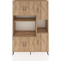 Hyperion Dolap 9 Raflı 6 Kapaklı 132x44x195 Çam-çam/çam Atlas Çam/atlas Çam