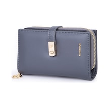 Nas Bag Kadın Orta Boy Kartlık Kağıt Para Ve Bozuk Para Tasarımına Sahip Gri Siyah Dona 16x9 Cm Gri - Siyah