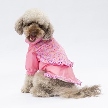 Pembe Victoria Köpek Mont Köpek Yağmurluk Köpek Kıyafeti Köpek Elbisesi