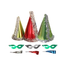 3 Paket Karışık Renk Metalik Kotyon Set - Yılbaşı Süsü