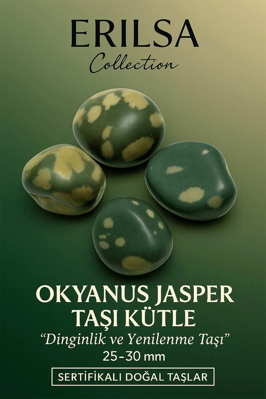Sertifikalı Okyanus Jasper Taşı Kütle 25 30 Mm Dinginlik, Yenilen