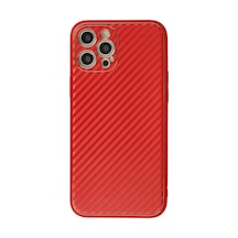 Apple Uyumlu   iPhone 12 Pro Max Kılıf Coco Karbon Silikon - Kırmızı