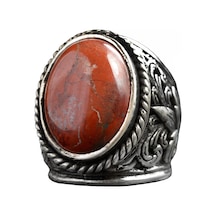 Erkekler İçin Zarif Taş Koleksiyonu: 925 Ayar Gümüş Yüzükler - Doğal Taş Seçimi Kan Taşı Gümüş