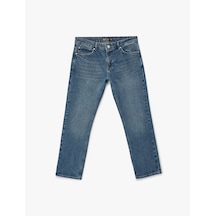 Koton Cep Detaylı Pamuklu Jean - Mark Straight Jeans Orta İndigo 7wam40037nd