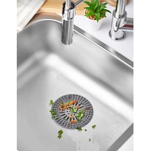 Yuvarlak Süzgeçli Silikon Mutfak Lavabo Ve Küvet Süzgeci Gider Süzgeci Gri