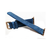 Akıllı Saat Uyumlu Deri Saat Kordonu 34mm /42mm Mavi Aparatlı