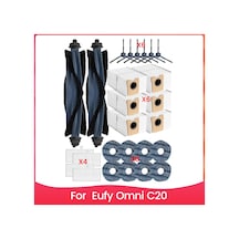 Synodicmonth Eufy Omni C20 Elektrikli Süpürge Aksesuar Seti Yedek Parçaları Ana Yan Fırçalar Hepa Filtreler Paspas Torbaları