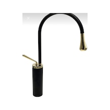 İsaoğlu Yapı Çanak Lavabo Bataryası Gold Siyah Lavabo Musluğu Drop Design Gold Lavabo Armatür Gold
