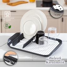 Porsima 1213 Bulaşık Sepeti Bulaşıklık Tezgah Üstü Kurutmalık Mat Siyah