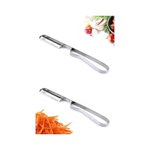2 Adet Paslanmaz Çelik Soyacak & Yan Soyacak & Sebze Domates Patates Soyacağı S-2736 Gümüş Diğer