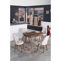 4 Kişilik Açılır Masa Sandalye Takımı 70x110 Mutfak Masası Takımı