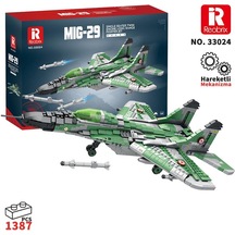 Reobrix 33024 Savaşçı Sovyet Mikoyan Mig-29 Jet Uçak Yaratıcı Yapı Blok Seti Building Blocks - 1387 Parça