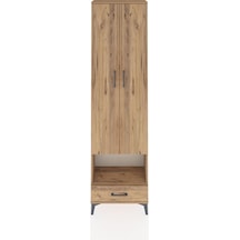 Arges Dolap 4 Raflı Tek Çekmeceli Tek Askılı 60x30x221 Çam-çam Çam