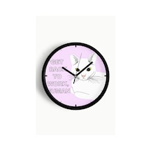 Sevimli Kedi Temalı Modern Duvar Saati - 30cm - Önü Camlı Siyah Kasa - Sessiz Mekanizma-jh0010 Siyah