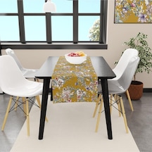 Colourful Flowers Runner 140x45cm İnce Keten, Uluslararası Yıkama Ve Solmama Sertifikası Çok Renkli