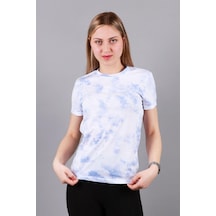 Kadın Bisiklet Yaka T-shirt Tşört Beyaz