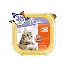 Plaisir Tavuk Etli Pate Yetişkin Kedi Yaş Maması 32 x 100 G