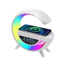 Kablosuz Şarjlı Led Işıklı Masa Saati Bluetooth Hoparlör Alarm Fonksiyonlu Diğer