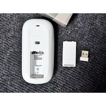 Kablosuz Sessiz Mouse - Slim Tasarım Usb Alıcılı Beyaz