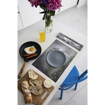 Dekoratif Baskılı Keçe Amerikan Servisi, Supla 4'Lü Servis Takım  -338 Çok Renkli