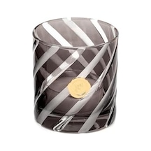 Siyah Spiral Kesme Cam Mumluk Altın