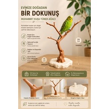 Doğal Dal Tasarımlı Muhabbet Kuşu Tünek Ağacı Dekoratif Kuş Tüneği Pla+ 3d Baskı 20 Cm