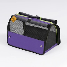 Reyo Brave Paws Flybag Plastik Yırtılmaz Fileli Kedi Ve Köpek Taşıma Çantası Seyahat Çantası Mor 45x25x26cm