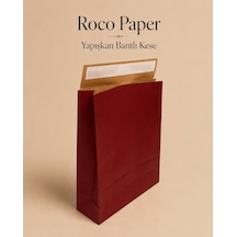 Yapışkan Bantlı Kraft Kese Kağıdı, Bordo, 25x8x30 Cm - 24'lü Paket, Hediye Ve Kargo Zarfı