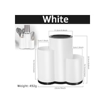 Beyaz Depolama Rafı Bıçak Tutucu Ev Mutfak Eşyaları Bıçaklar Ve Sofra Takımı Depolama Rafı Mutfak Entegre Depolama Bıçak Tutucu Silindir Kombinasyonu